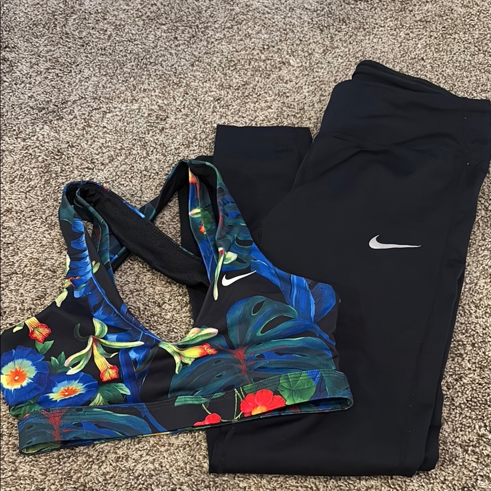 Nike Black and Floral Sports Set